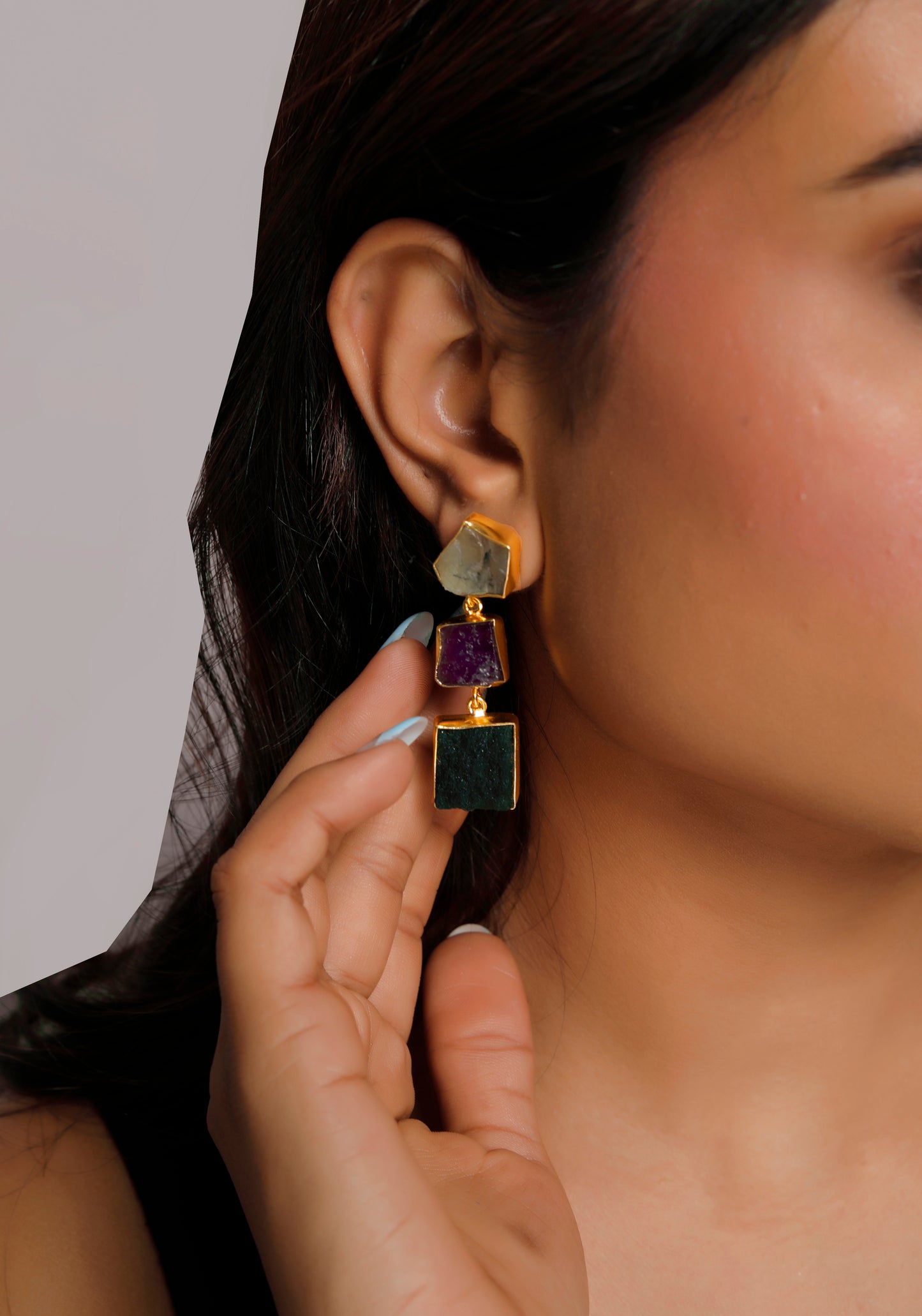 Dangle natural stone earrings