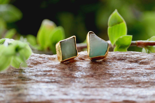 Brass-Based Natural Stone Ear Tops – Unshape Design stones