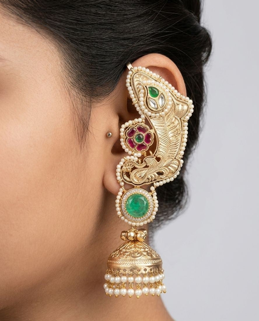 ✨ Feather design Ear-cuff earrings