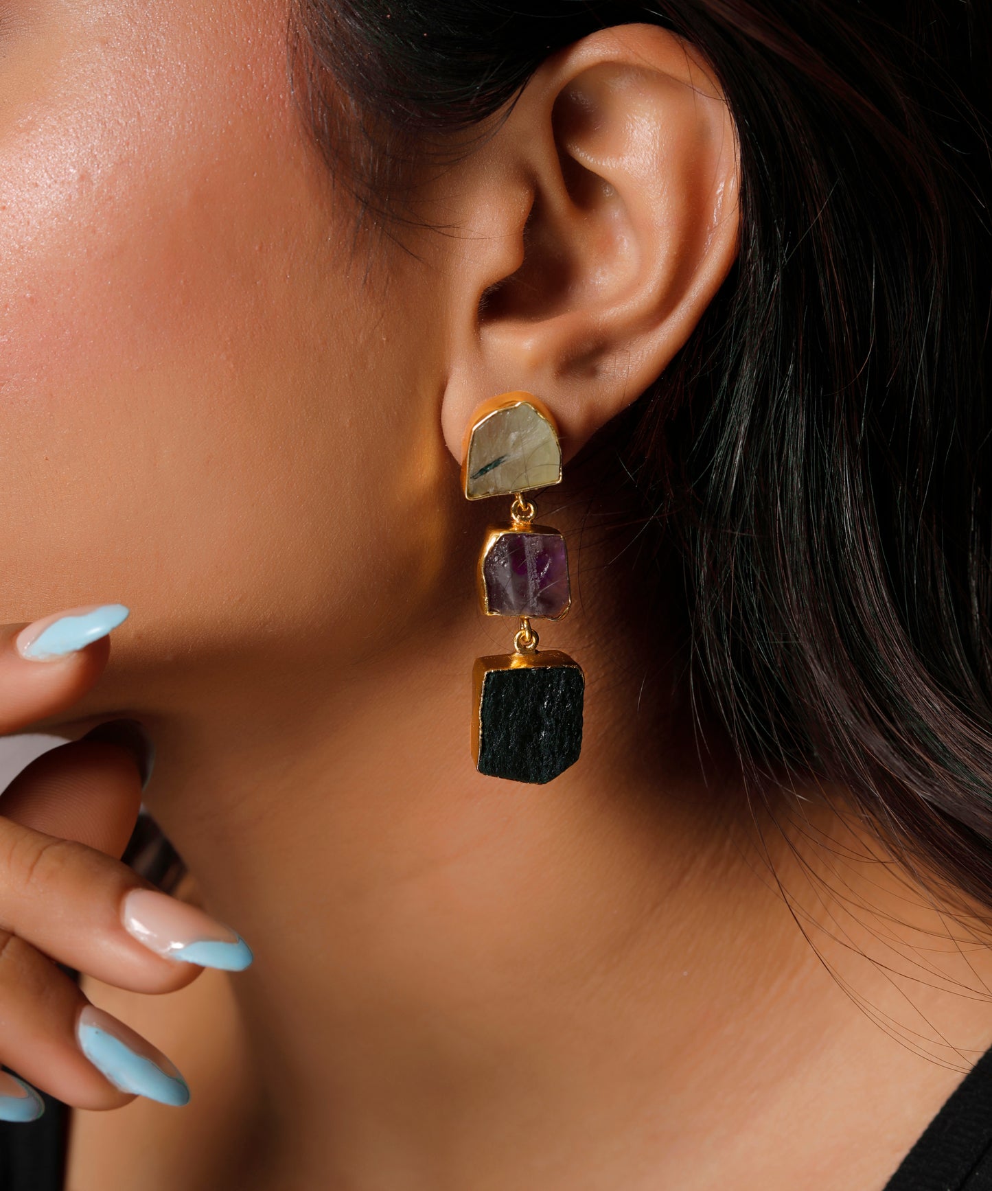 Dangle natural stone earrings