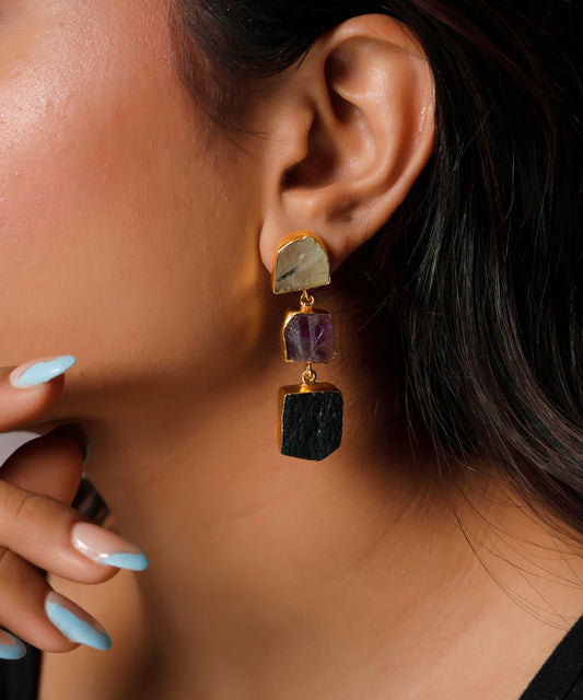 Dangle natural stone earrings