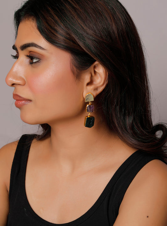 Dangle natural stone earrings