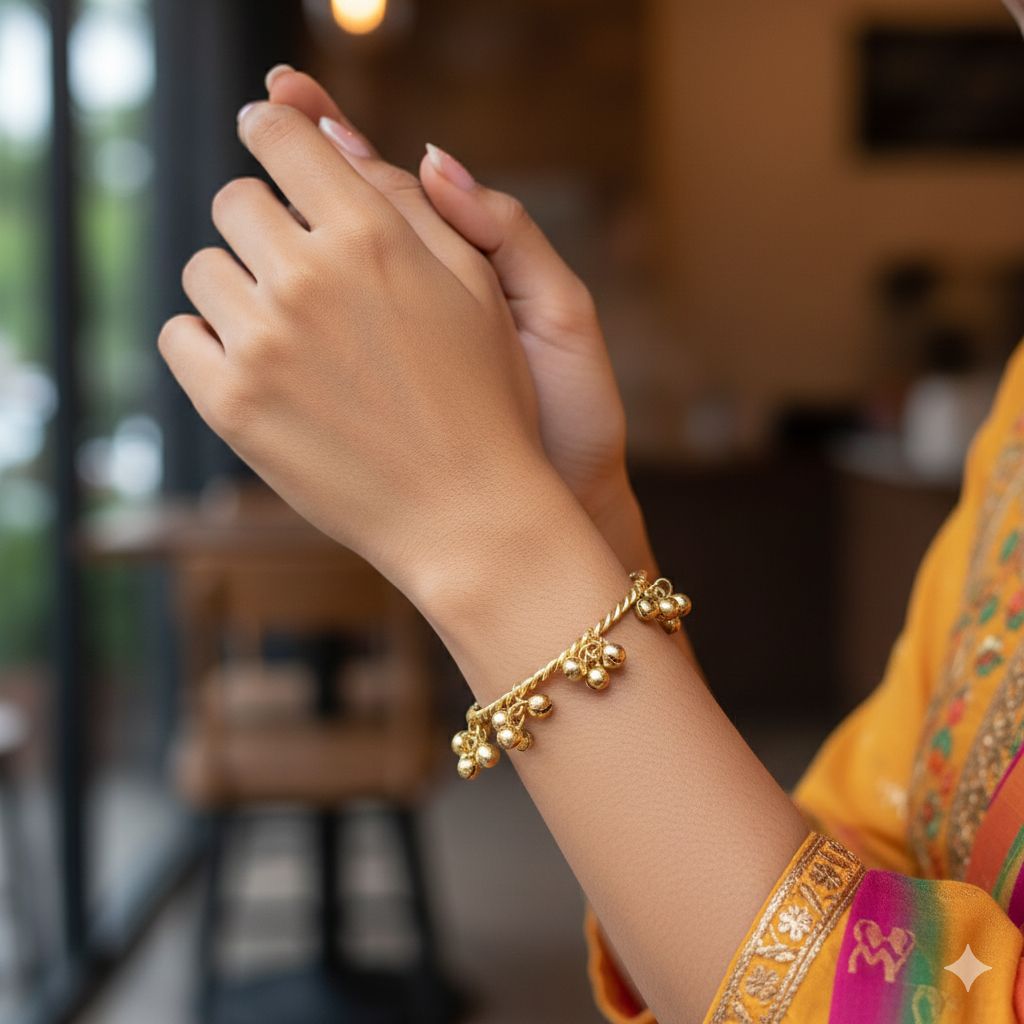 Brass based Kashmiri ghungroo kada bangles