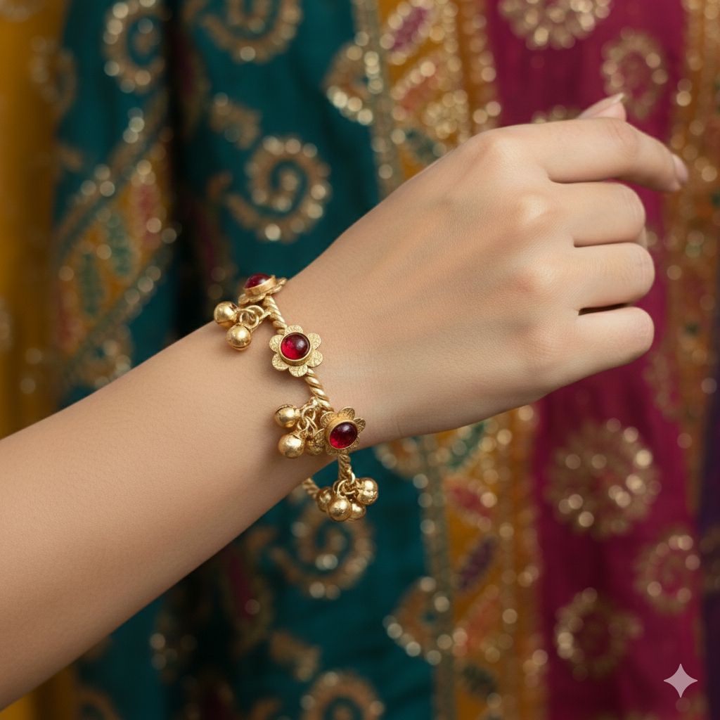 Colourful stone kashmiri kada bangle