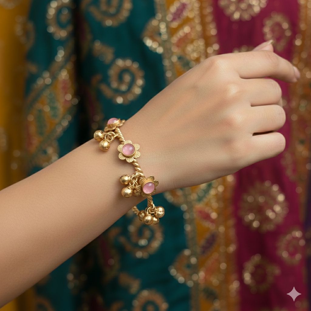 Colourful stone kashmiri kada bangle