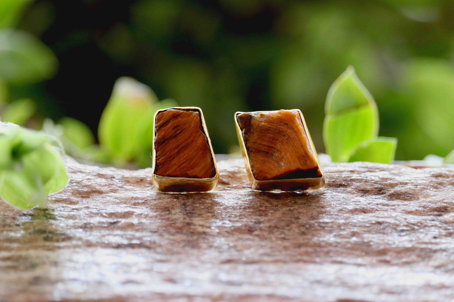Brass-Based Natural Stone Ear Tops – Unshape Design stones