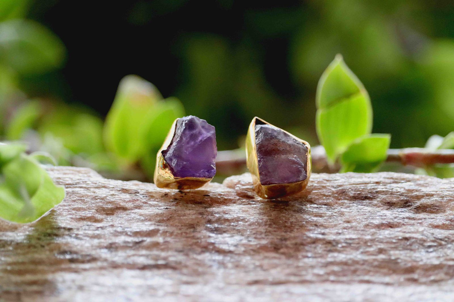 Brass-Based Natural Stone Ear Tops – Unshape Design stones