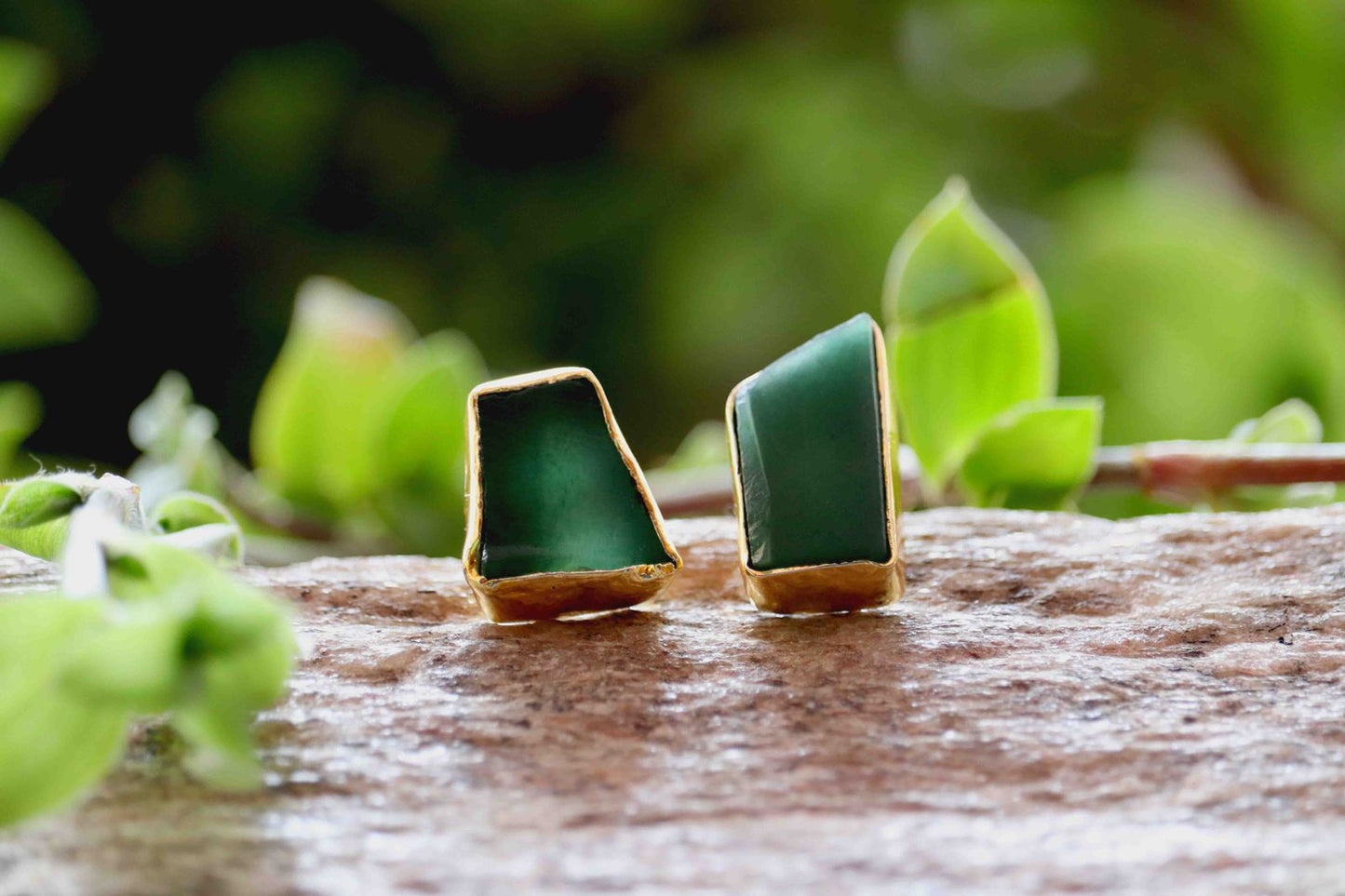 Brass-Based Natural Stone Ear Tops – Unshape Design stones