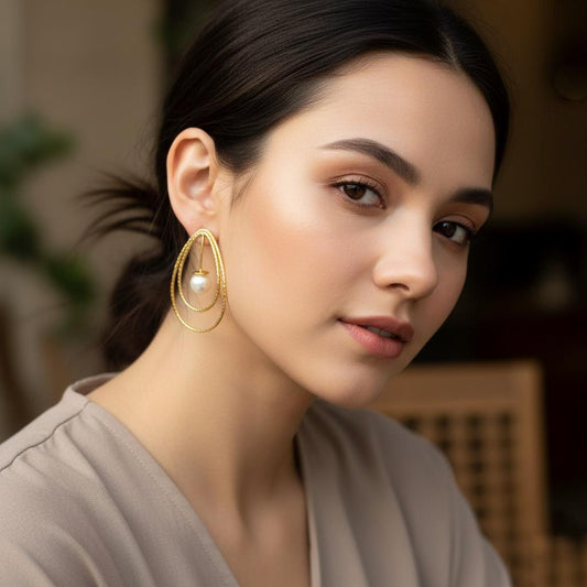 ✨Timeless Everyday Elegance-Lightweight Brass Pearl Earrings ✨